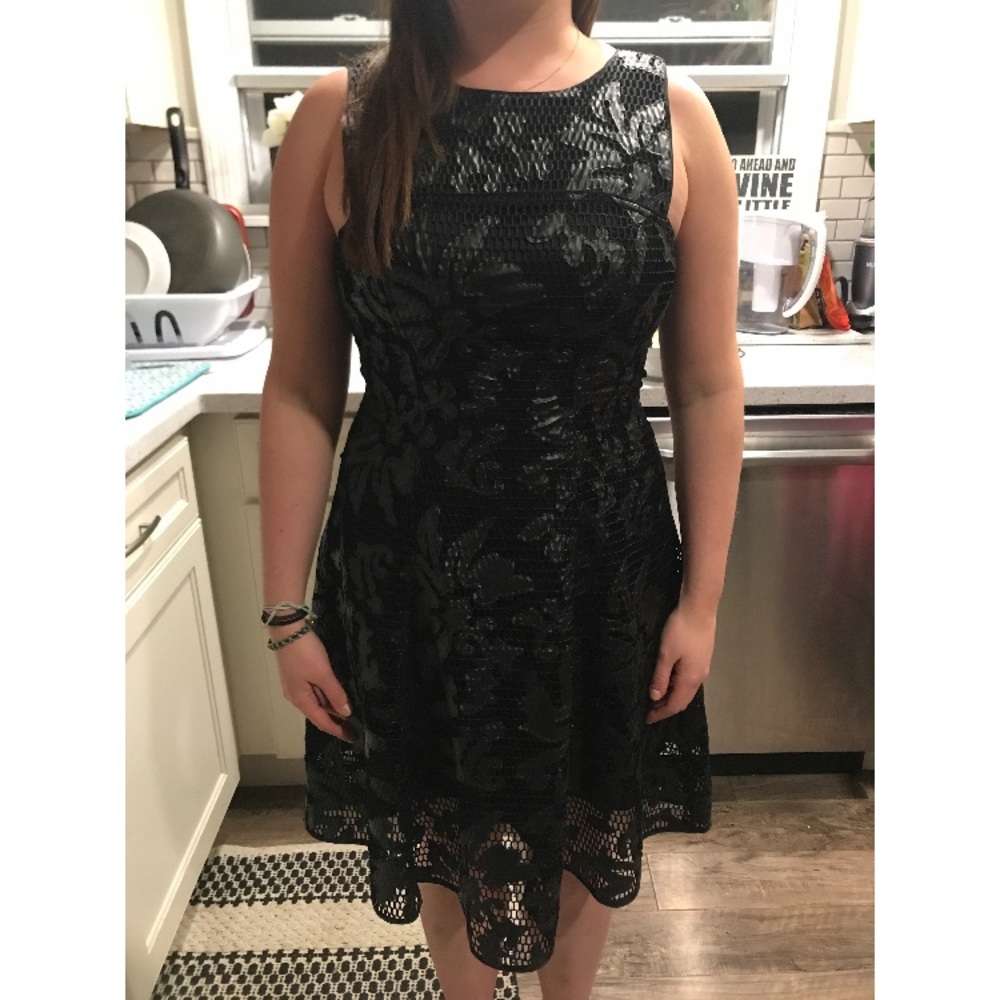 Yoana Baraschi black textured swing dress